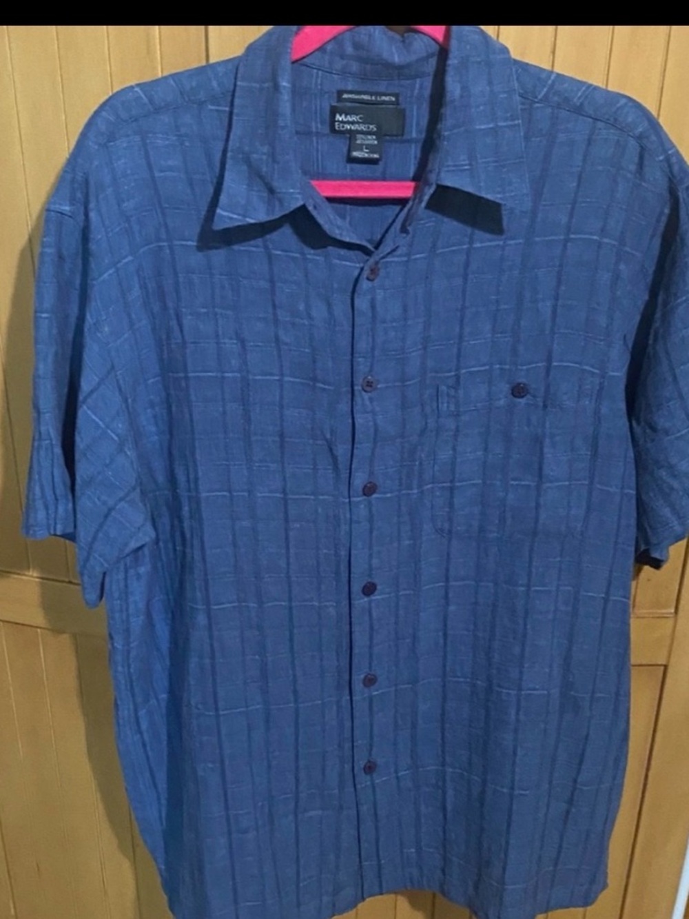 MENS MARC EDWARDS
SHORT SLEEVE BUTTON DOWN\Large/Blue - Picture 12 of 15